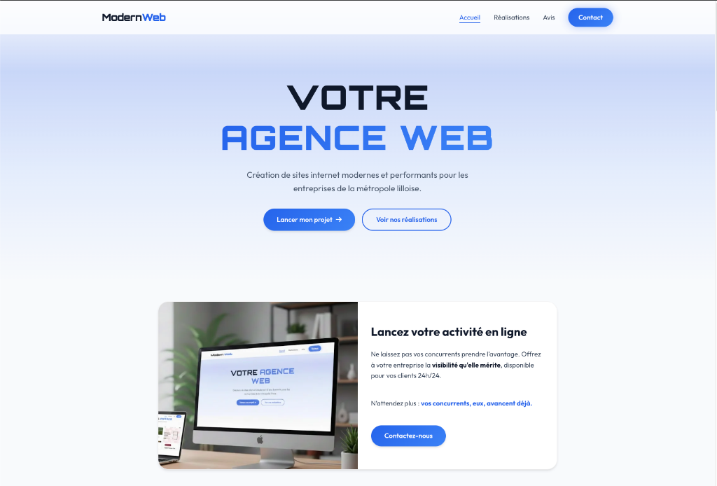 Aperçu du projet Modern Web